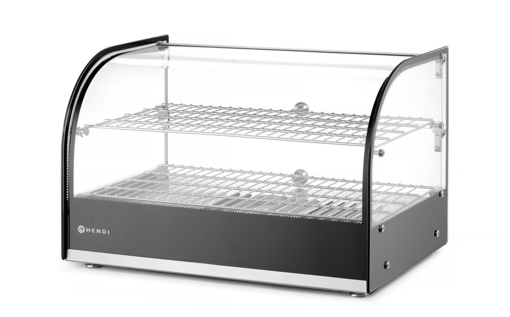 Beheizte Theke-Anzeige doppelt    doppelt  Schwarz  220-240V/800W  554x376x(H)376mm-ING11662
