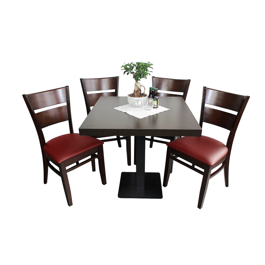 1+4 sæt 80x70cm Grace Red Restaurant Chairs Hotel Bistro Tables 1+4 sæt 80x70cm Grace Red Restaurant Chairs Hotel Bistro Tables