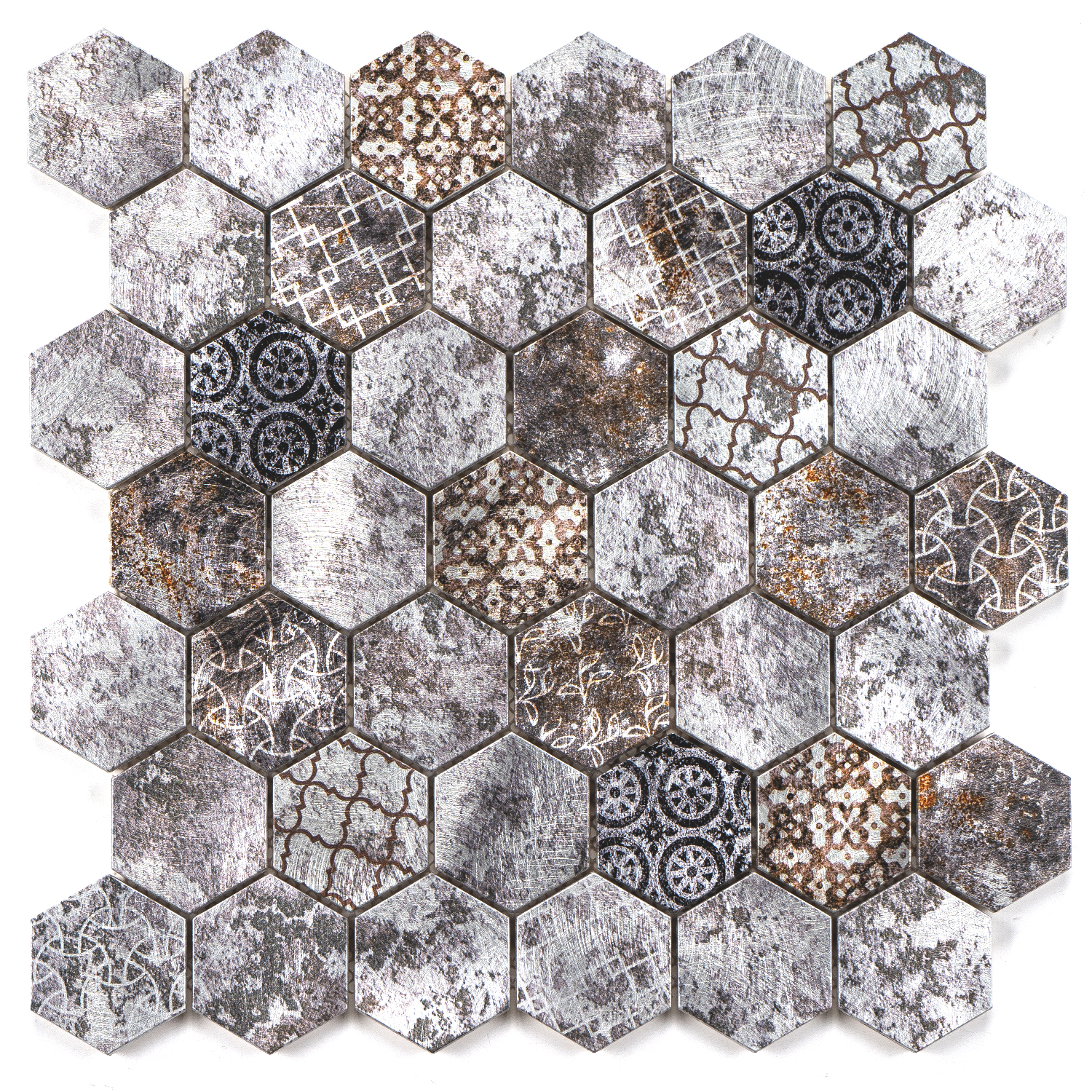 Aluminum Mosaikfliesen Marseille Grau 298x298x8mm