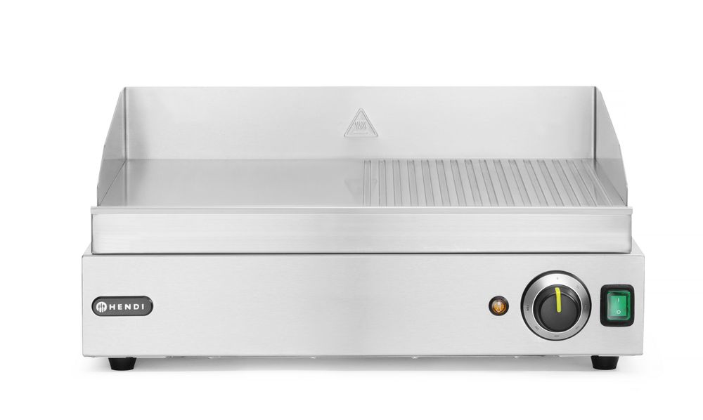 Grillplatte    Profi Line  1/2 glatt  1/2 gerillt  230V/2400W  550x435x(H)245mm-ING11584