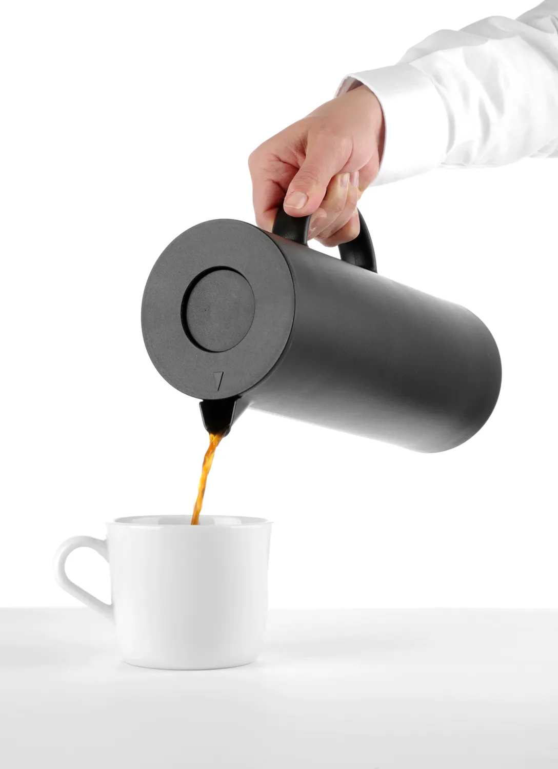 Isolierkanne 1 Liter Schwarz Matt