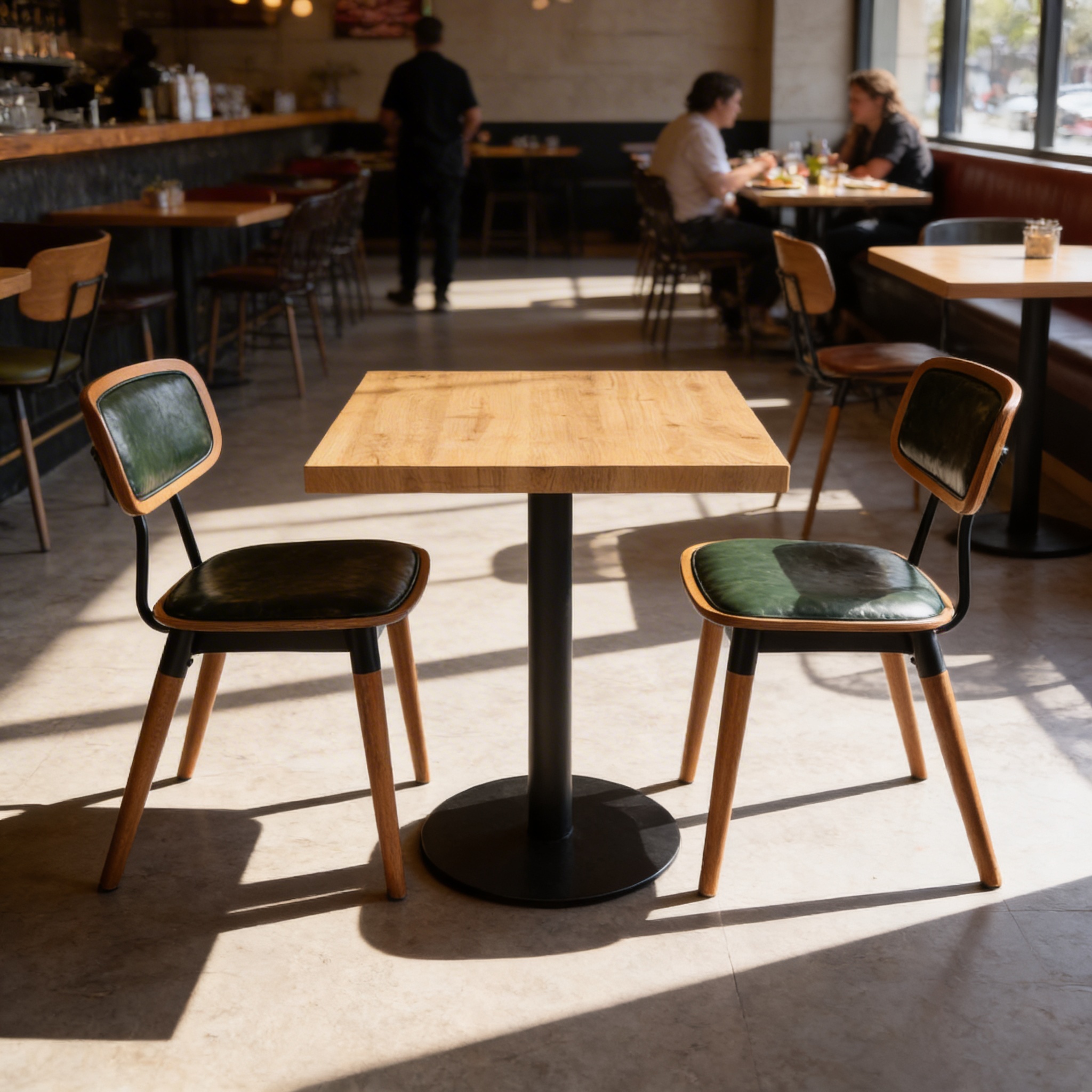 Bistro Tisch 69x69cm Hellbraun Ancona Fichte Restauranttisch Gastrotisch