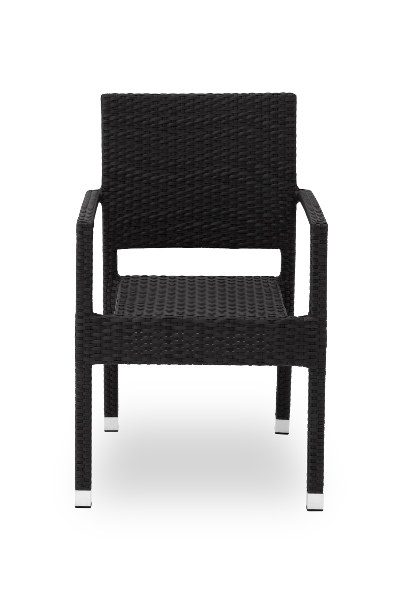 Polyrattan Stuhl Venedig Schwarz mit Armlehne-SW10354 Polyrattan Stuhl Venedig Schwarz mit Armlehne-SW10354