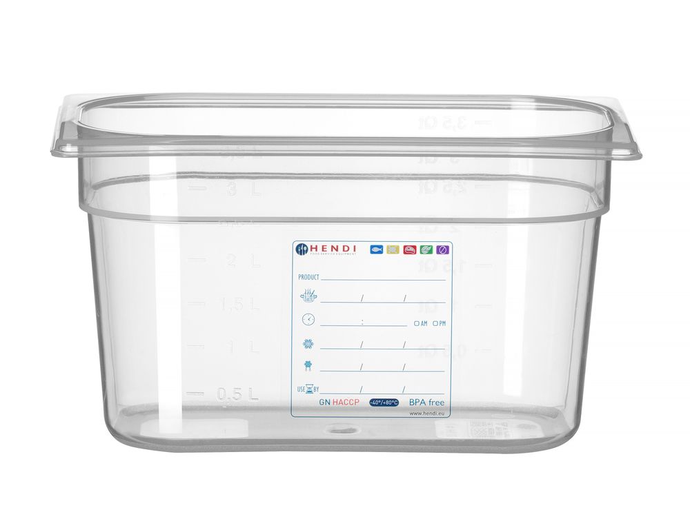 Gastronorm-Behälter 1/4 GN 1/4 4L Transparent 265x162x(H)150mm-ING12224