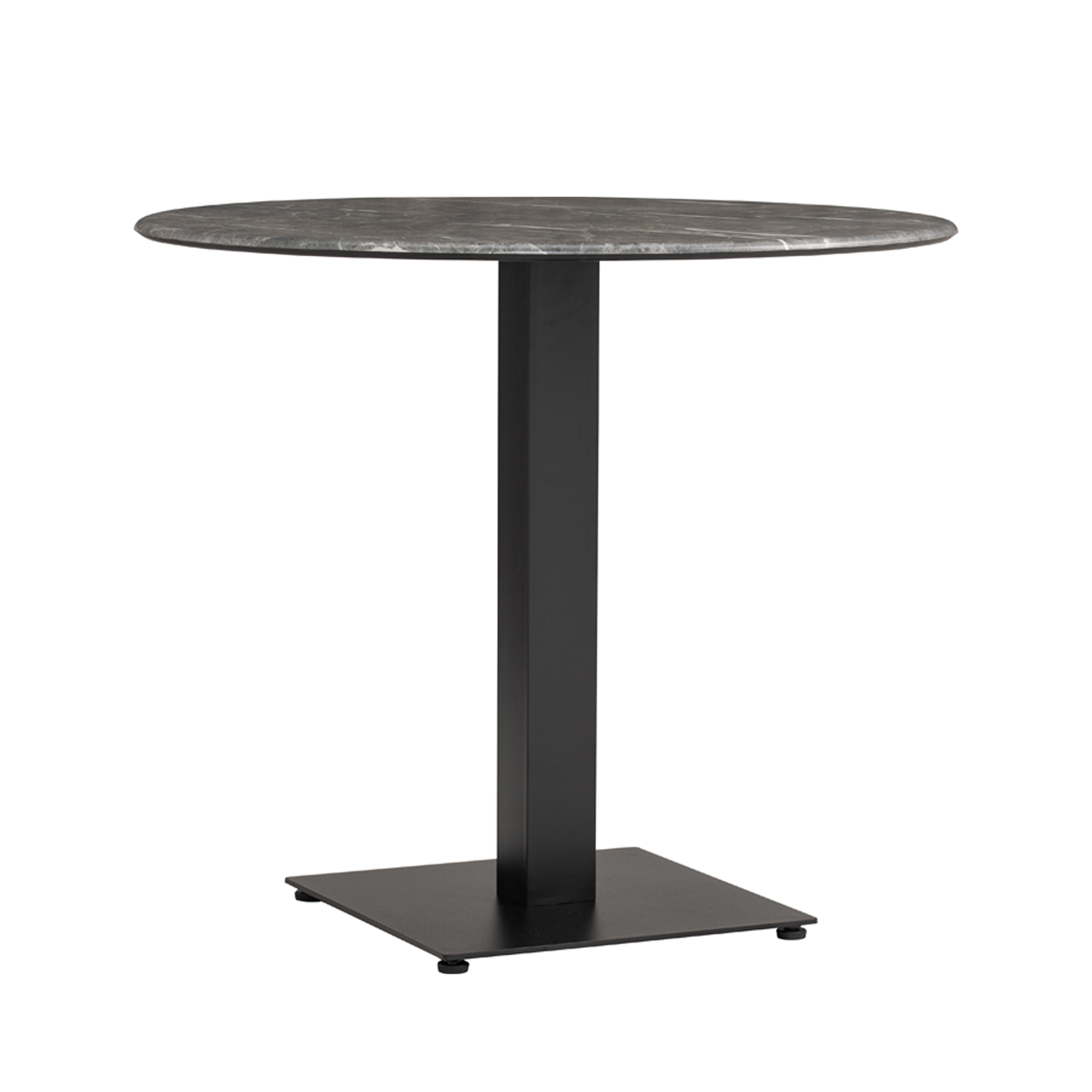 Udendørs bord rundt Catania i 60 cm marmorlook grå Compact HPL-bordplade