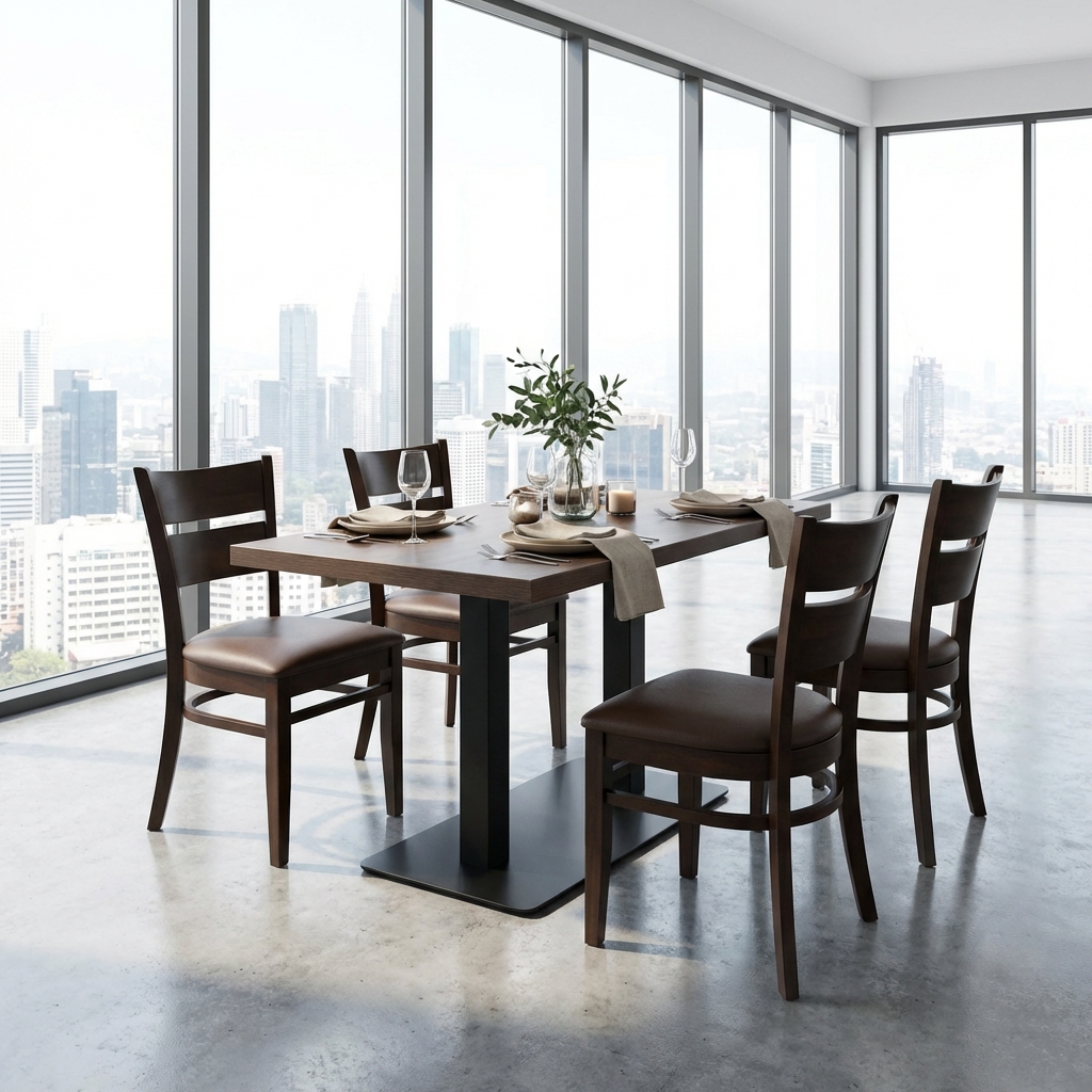 1+2 Restaurant Set Table Palermo 50x50x3,6cm Grace Chair Bistro Chairs Bistro Tables