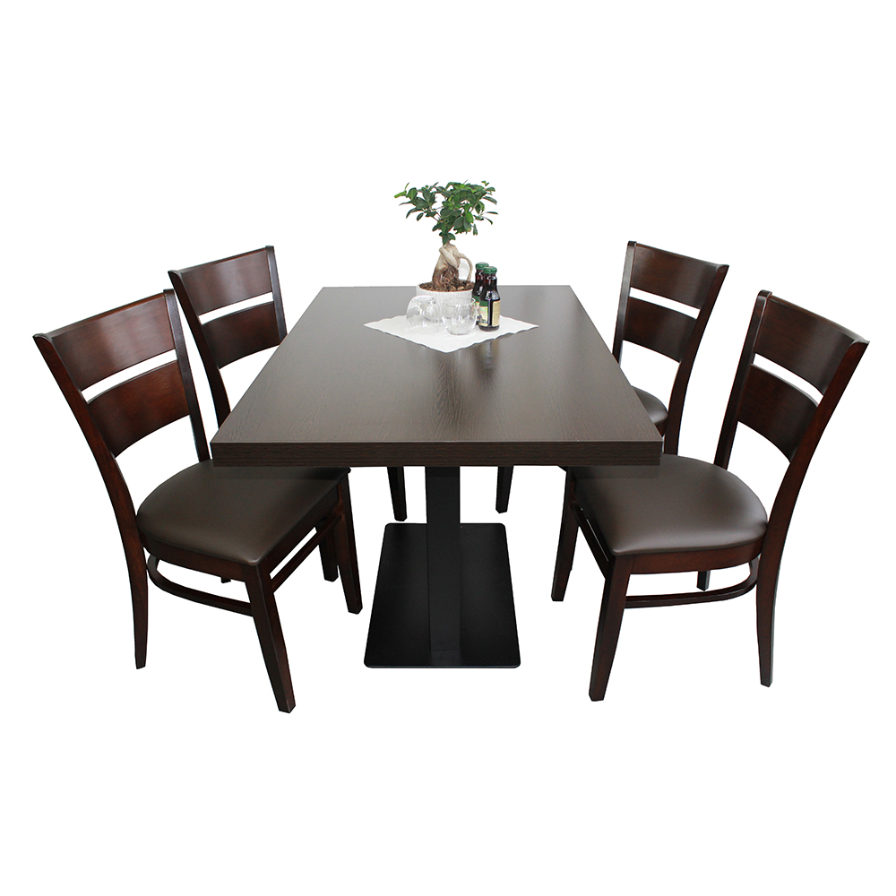 1+4 Garnitur Grace 120x80 cm  Braun Restaurant Stühle Hotel Bistro Tische-SW10209 1+4 Garnitur Grace 120x80 cm  Braun Restaurant Stühle Hotel Bistro Tische-SW10209