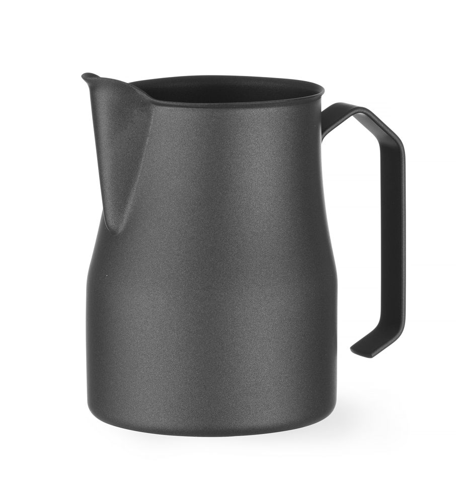 451045_OBW_2021_02_IMG8372 Milchkännchen mit V-förmigem Ausguss mattschwarz 07L Schwarz ⌀84x(H)130mm