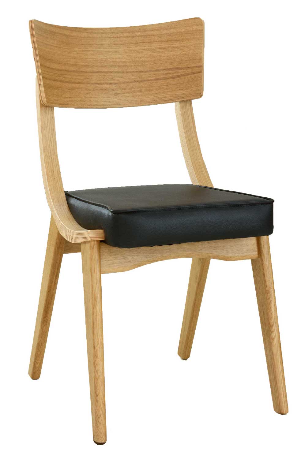 Restaurant bistrostol i massivt træ Karabag beige sædepolstring kunstlæder sort Restaurant bistrostol i massivt træ Karabag beige sædepolstring kunstlæder sort