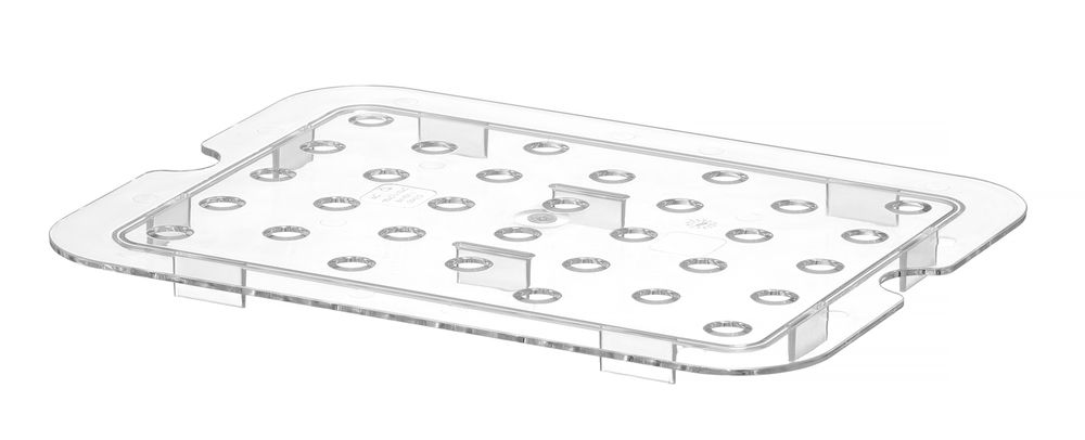Perforiertes Abtropfgitter für Gastronorm-Behälter aus Polycarbonat Profi Line GN 1/2 Transparent 26-ING12267
