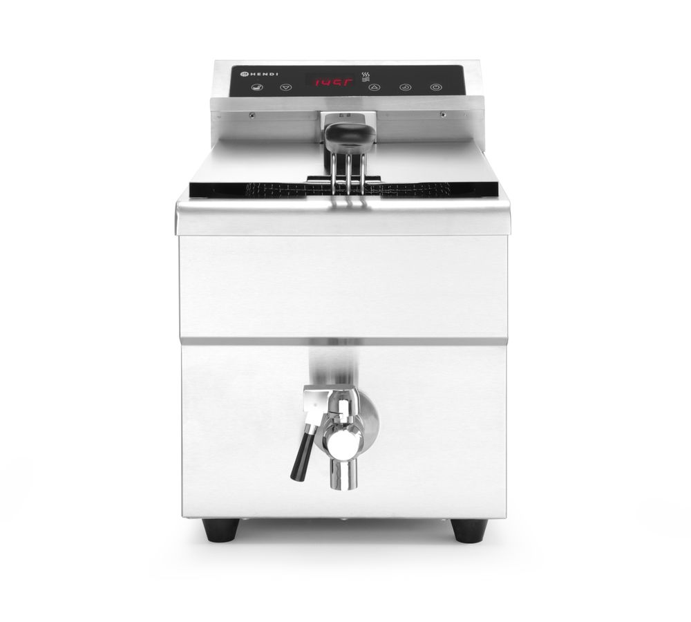 Induktionsfritteuse mit Ablasshahn - 8 l    8L  Grau  230V/3500W  288x619x(H)408mm-ING11581