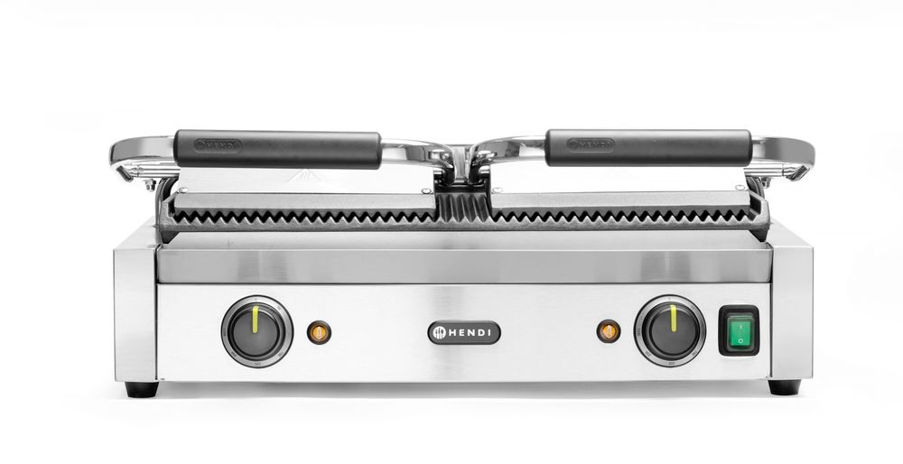 Kontaktgrill - Doppelversion  gerillte Ausführung    oben und unten gerillt  230V/3600W  570x395x(H)-ING11608