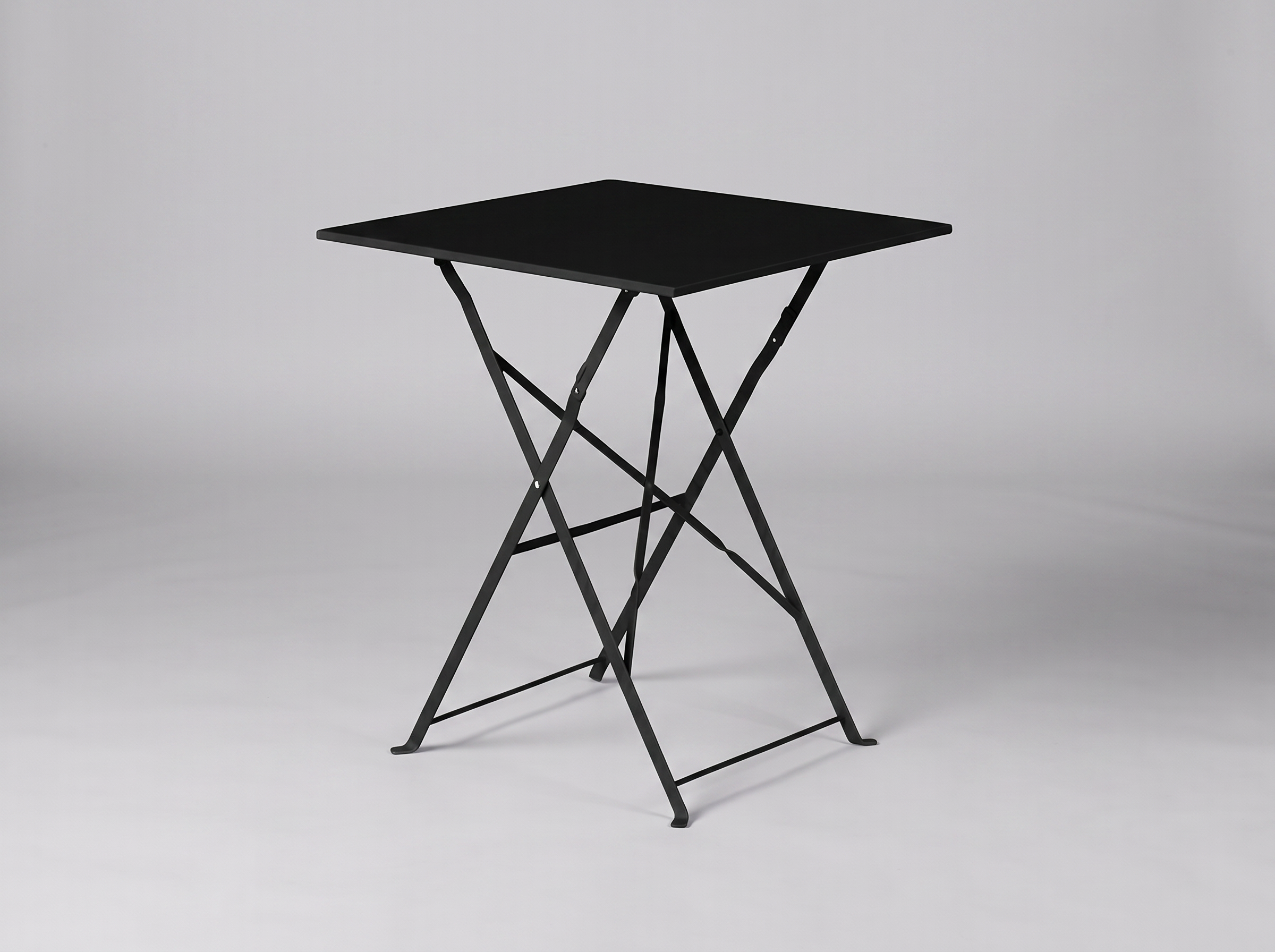 Outdoor Bistro Tisch 60x60cm Schwarz Stahl - Geneve klappbar