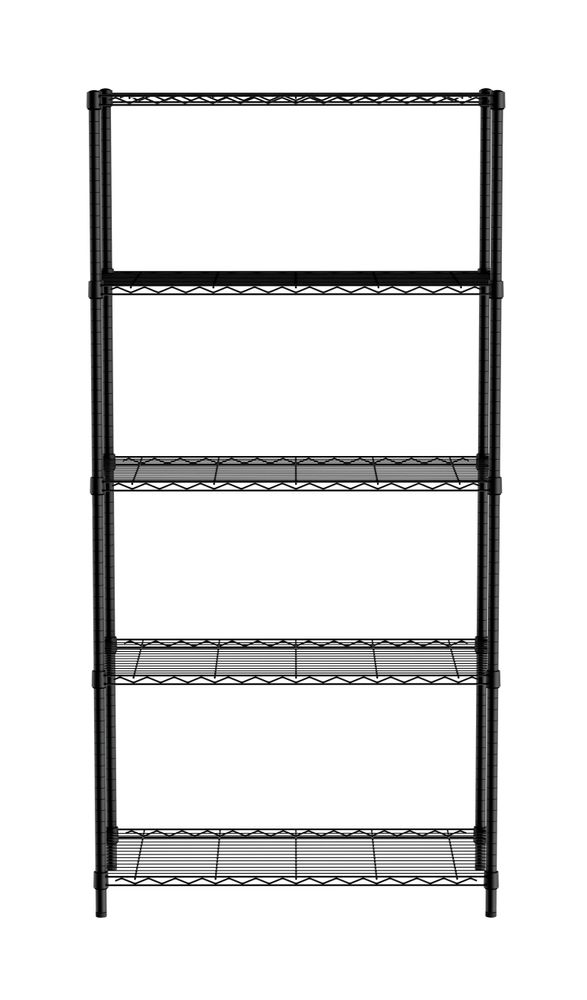812990 Lagerregal mit 5 Regalen Schwarz 910x455x(H)1830mm