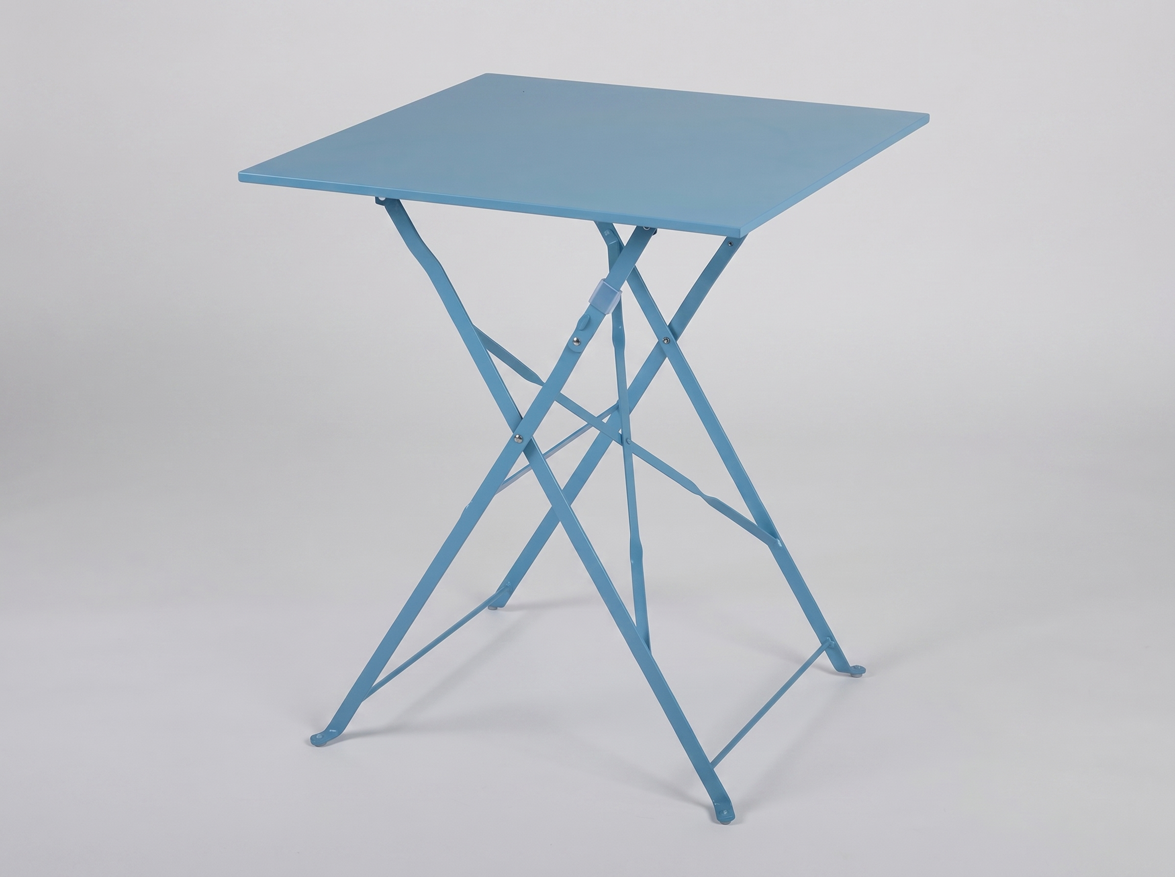 Outdoor Bistro Tisch 60x60cm Blau Stahl - Geneve klappbar