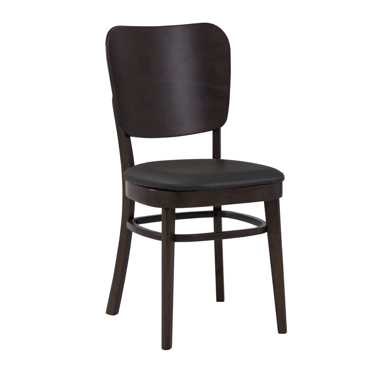 Restaurantstol Mara i kunstlæder, mørkebrun