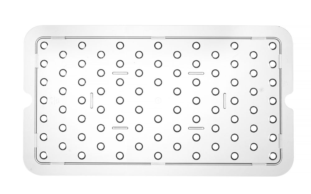 Perforiertes Abtropfgitter für Gastronorm-Behälter aus Polycarbonat Profi Line GN 1/1 Transparent 46-ING12266