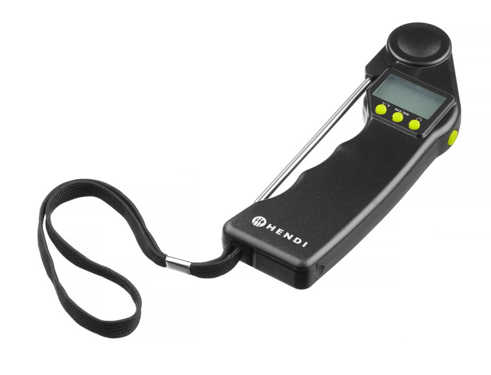 Digitales Thermometer mit klappbarer Sonde  Schwarz 160x55x(H)20mm