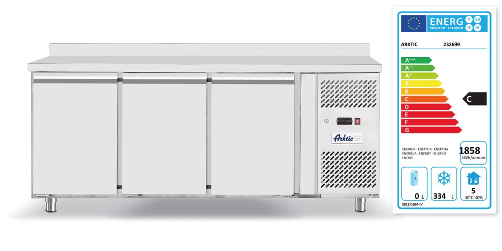 Tiefkühltisch dreitürig Profi Line 420 L Arktic Profi Line GN 1/1 420L 230V/600W 1796x700x(H)879mm-ING11187