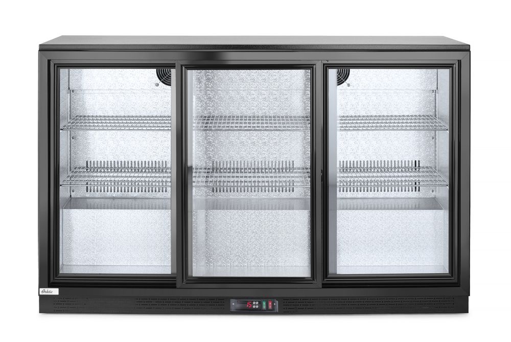 Bar-Kühlschrank mit drei Schiebetüren Arktic 308L Schwarz 220-240V/160W 1350x520x(H)865mm-ING11164