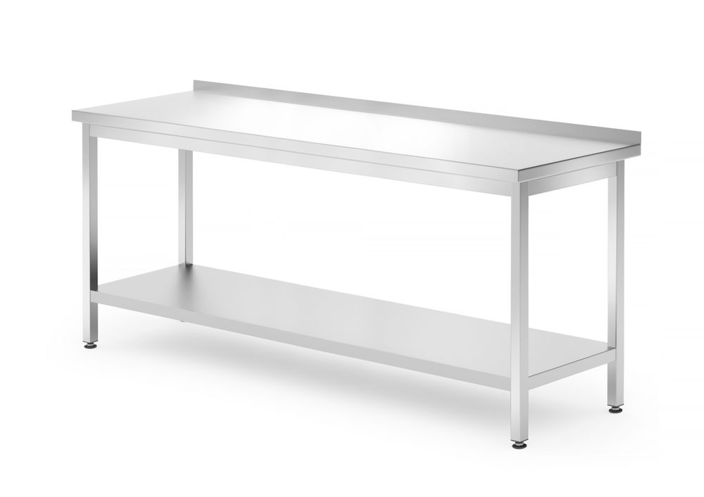 812761 Wandarbeitstisch mit Ablage – verschraubt Tiefe: 700 mm. Kitchen Line 1800x700x(H)850mm