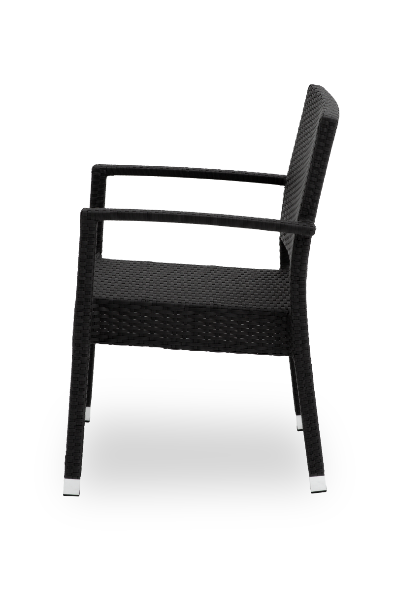 Polyrattan Stuhl Venedig Schwarz mit Armlehne-SW10354 Polyrattan Stuhl Venedig Schwarz mit Armlehne-SW10354