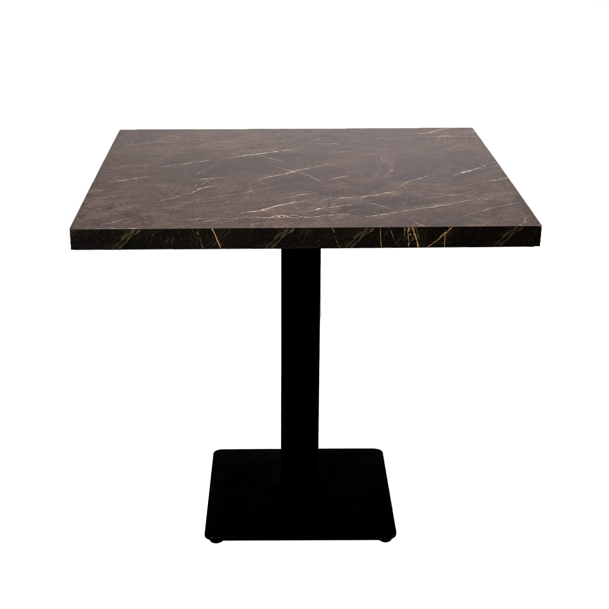 Restaurantbord Catania Brunt marmorlook 80x80cm Bistrobord Gæstebord