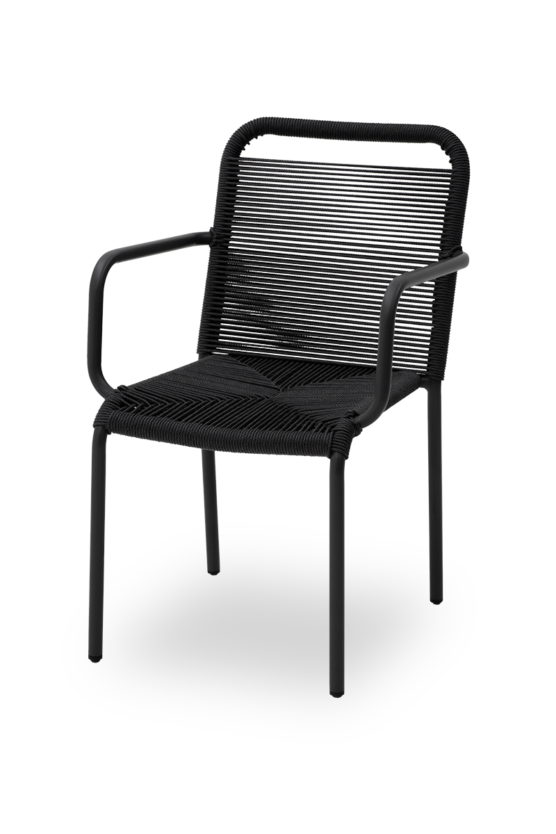 Outdoor Stuhl Maniago in Anthrazit mit Armlehne-ING10894 Outdoor Stuhl Maniago in Anthrazit mit Armlehne-ING10894