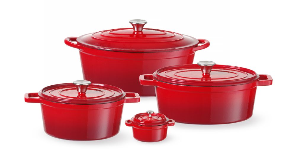 Emaillierter Gusseisentopf 027L Rot 130x100x(H)48mm-ING11965