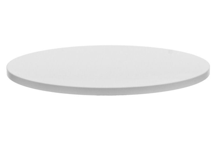 Bordplade Hvid Rund D80x3,6cm ridsefast med ABS-beskyttelseskant Bordplade Hvid Rund D80x3,6cm ridsefast med ABS-beskyttelseskant