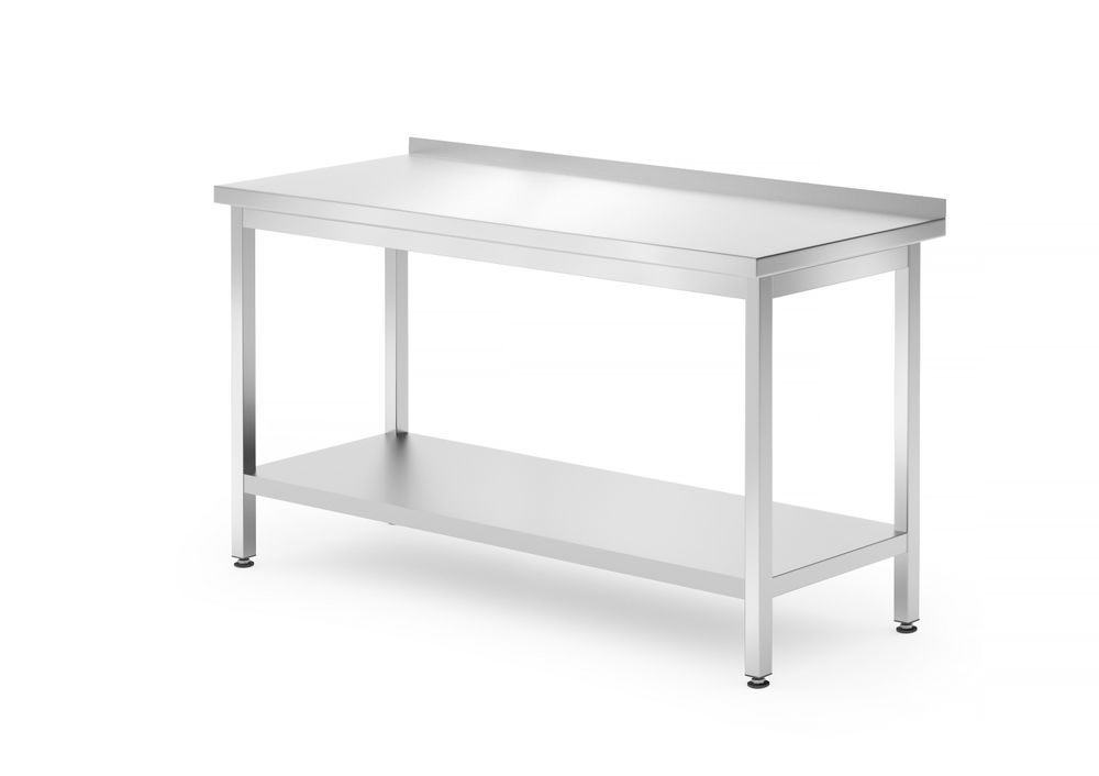 812747 Wandarbeitstisch mit Ablage – verschraubt Tiefe: 700 mm. Kitchen Line 1400x700x(H)850mm