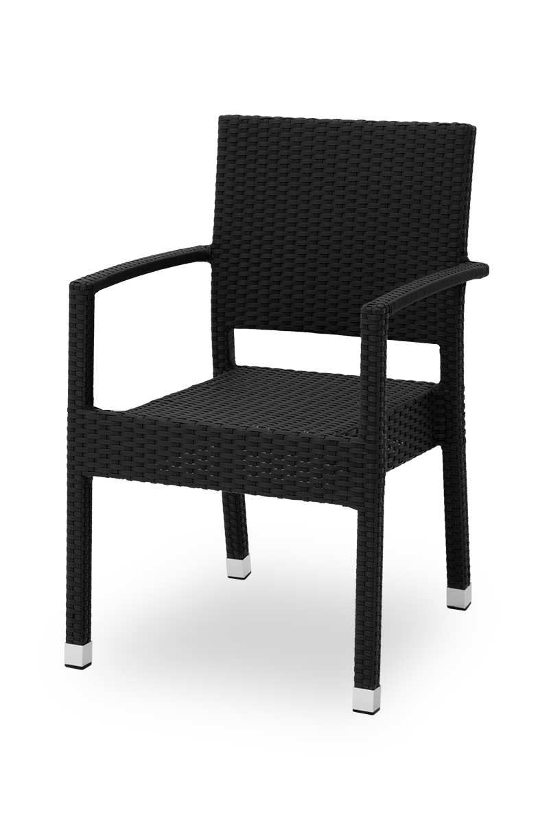 Polyrattan Stuhl Venedig Schwarz mit Armlehne-SW10354 Polyrattan Stuhl Venedig Schwarz mit Armlehne-SW10354