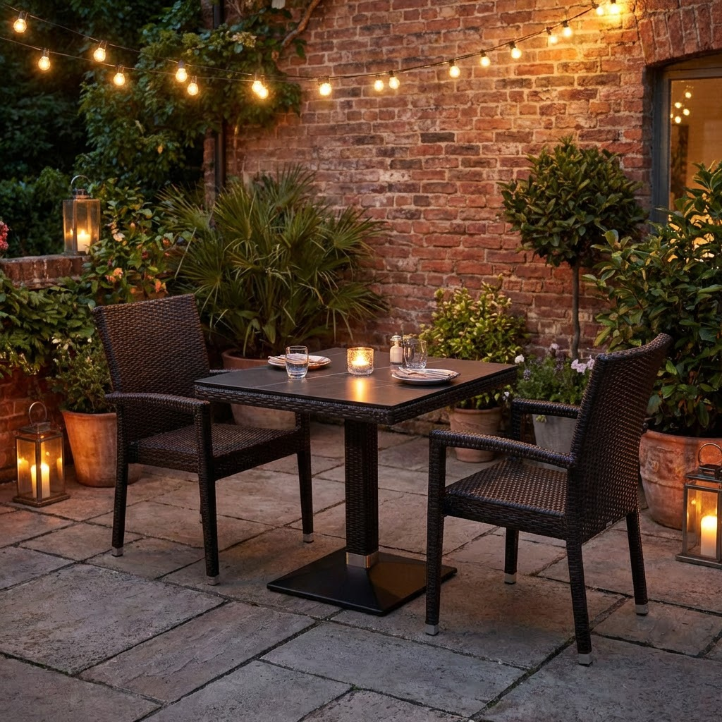 1+2 sæt Verona polyrattan havestole udendørs bord rattan stabelbar i brun